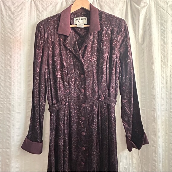 Plaza South Vintage 90s Women's Purple Paisley Dress Size 10P - Picture 2 of 16